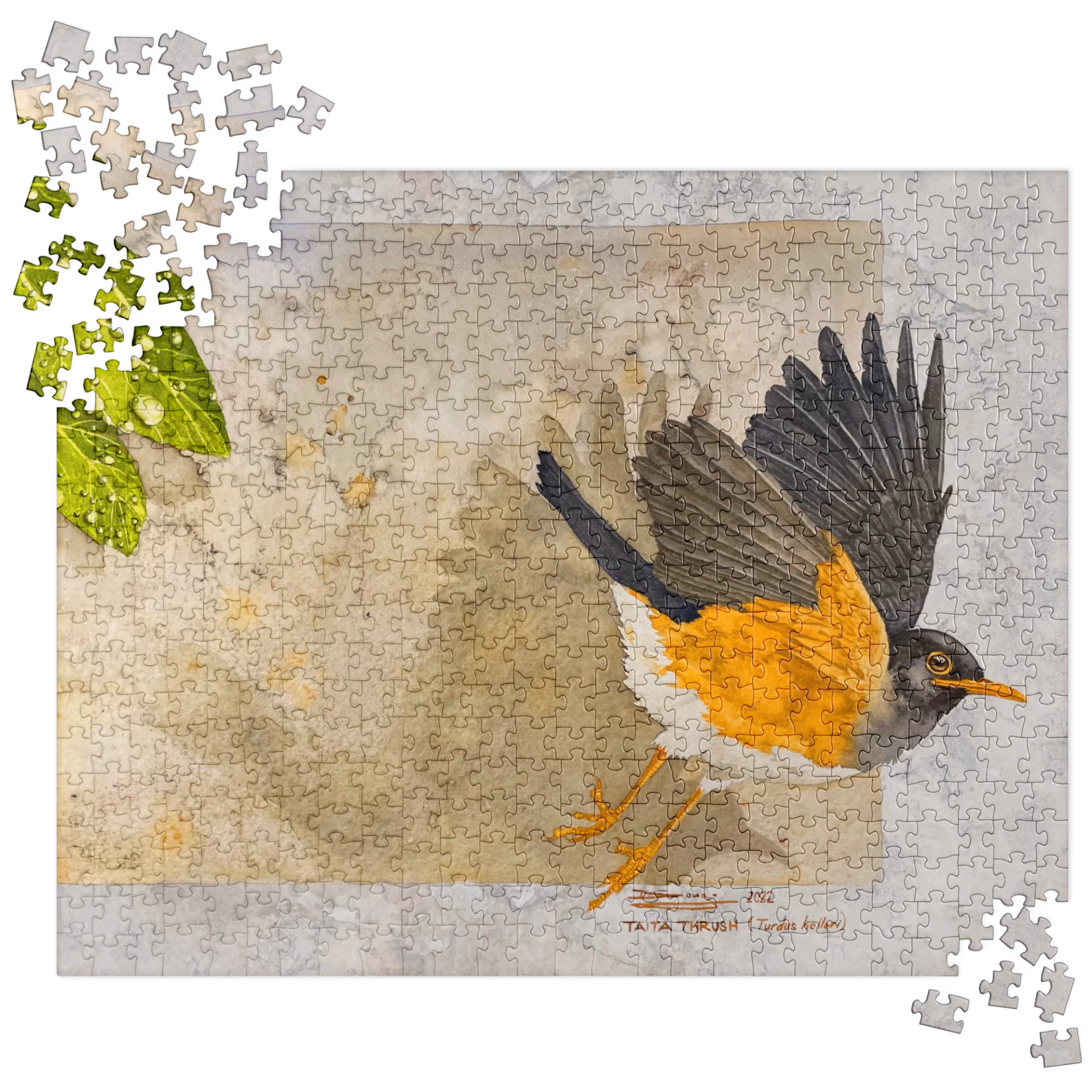 the jigsaw puzzle saddle billed stork (pale concrete background)