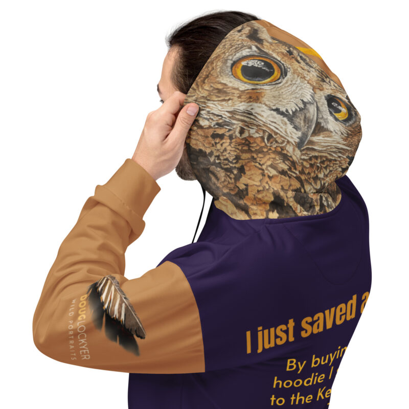 Unisex Hoodie, Eagle Owl - Image 3