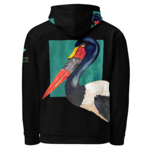 Unisex Allover Print Hoodie, Saddle-billed stork