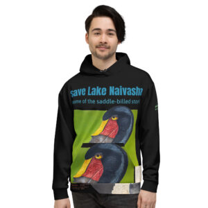 Unisex Hoodie, Save Lake Naivasha (saddle-billed stork)