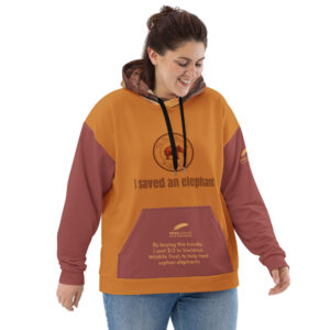 Unisex Allover Print  Hoodie, I saved an elephant ("Tim")