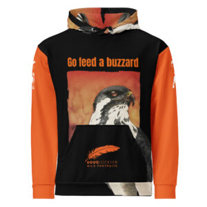 Unisex Allover Print Hoodie, Go feed a buzzard ("Gene", the augur buzzard)