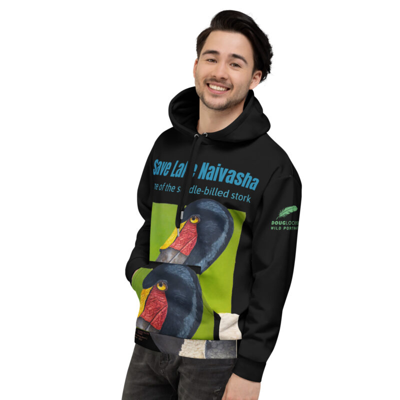 Unisex Hoodie, Save Lake Naivasha (saddle-billed stork) - Image 6
