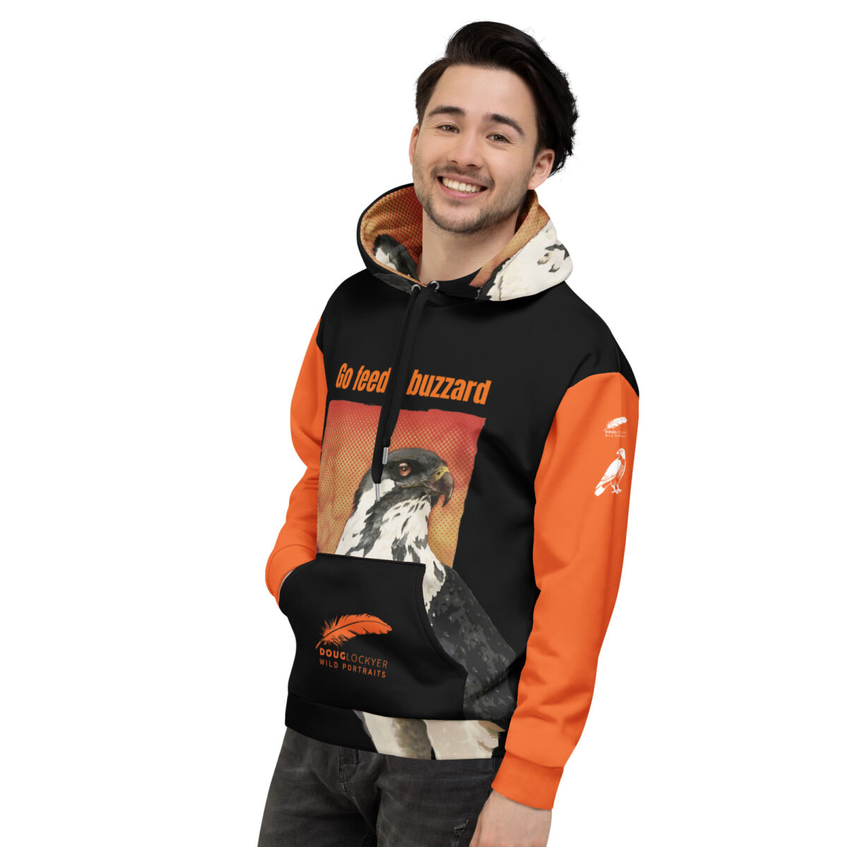 Unisex Allover Print Hoodie, Go feed a buzzard ("Gene", the augur buzzard) - Image 5