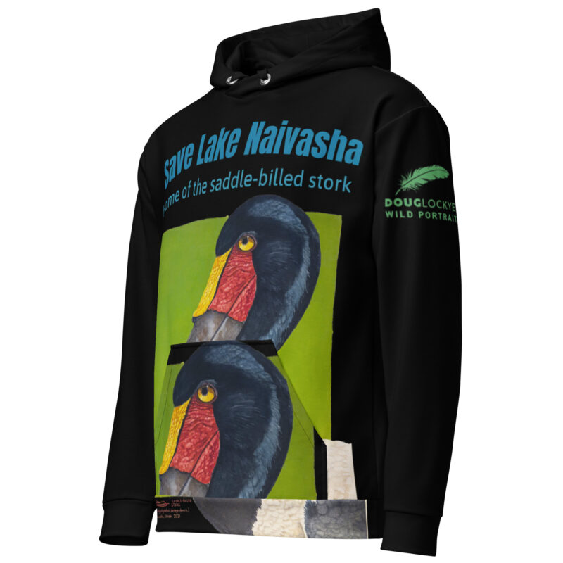 Unisex Hoodie, Save Lake Naivasha (saddle-billed stork) - Image 3