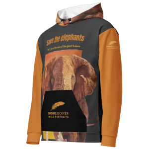 Unisex Allover Print Hoodie, save th eelephants ("Tim")