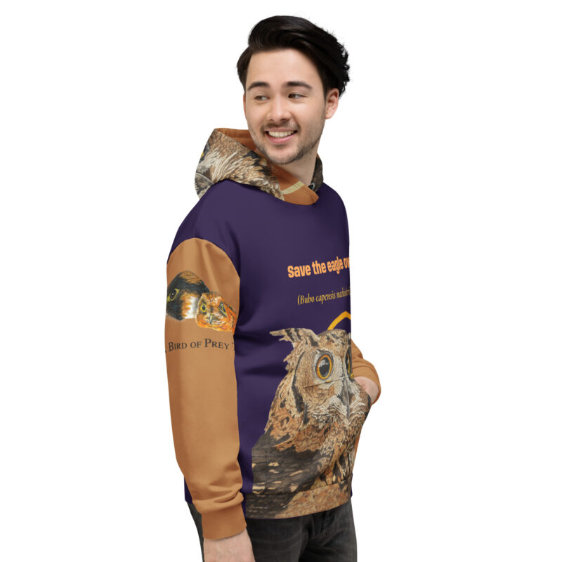 Unisex Hoodie, Eagle Owl - Image 5