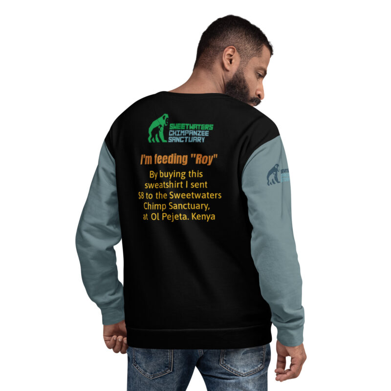 Unisex Sweatshirt, Roy, a chimp from Sweetwatrers - Image 2