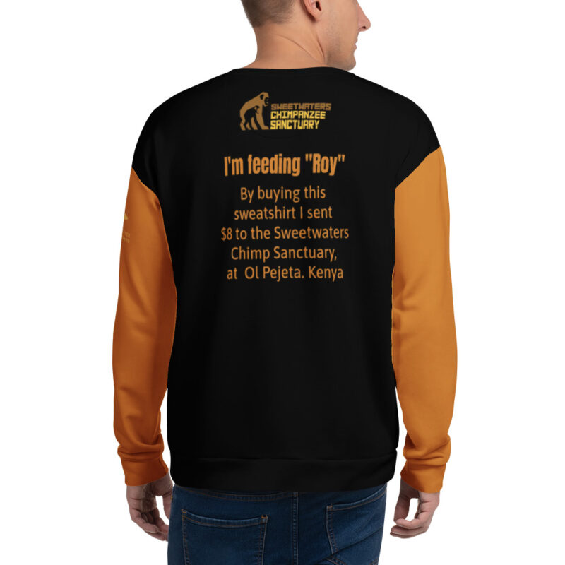 Unisex Sweatshirt, allover print, Roy, a chimp from Sweetwaters - Image 2