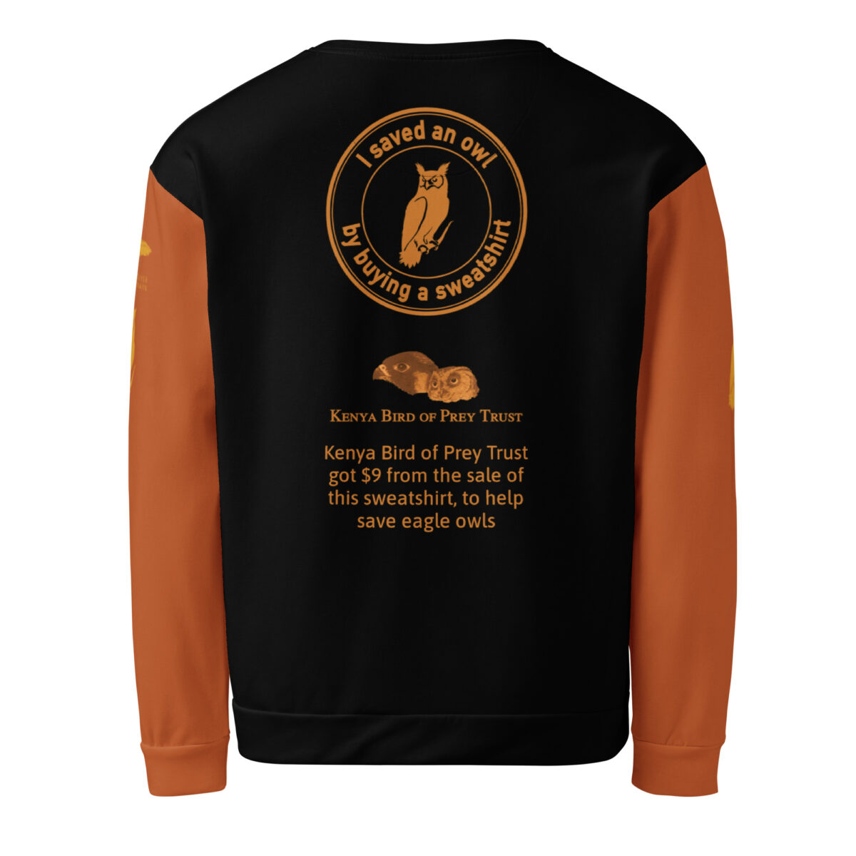 Unisex Allover Print Sweatshirt, save the eagle owl ,MacKinder's eagle owl - Image 2