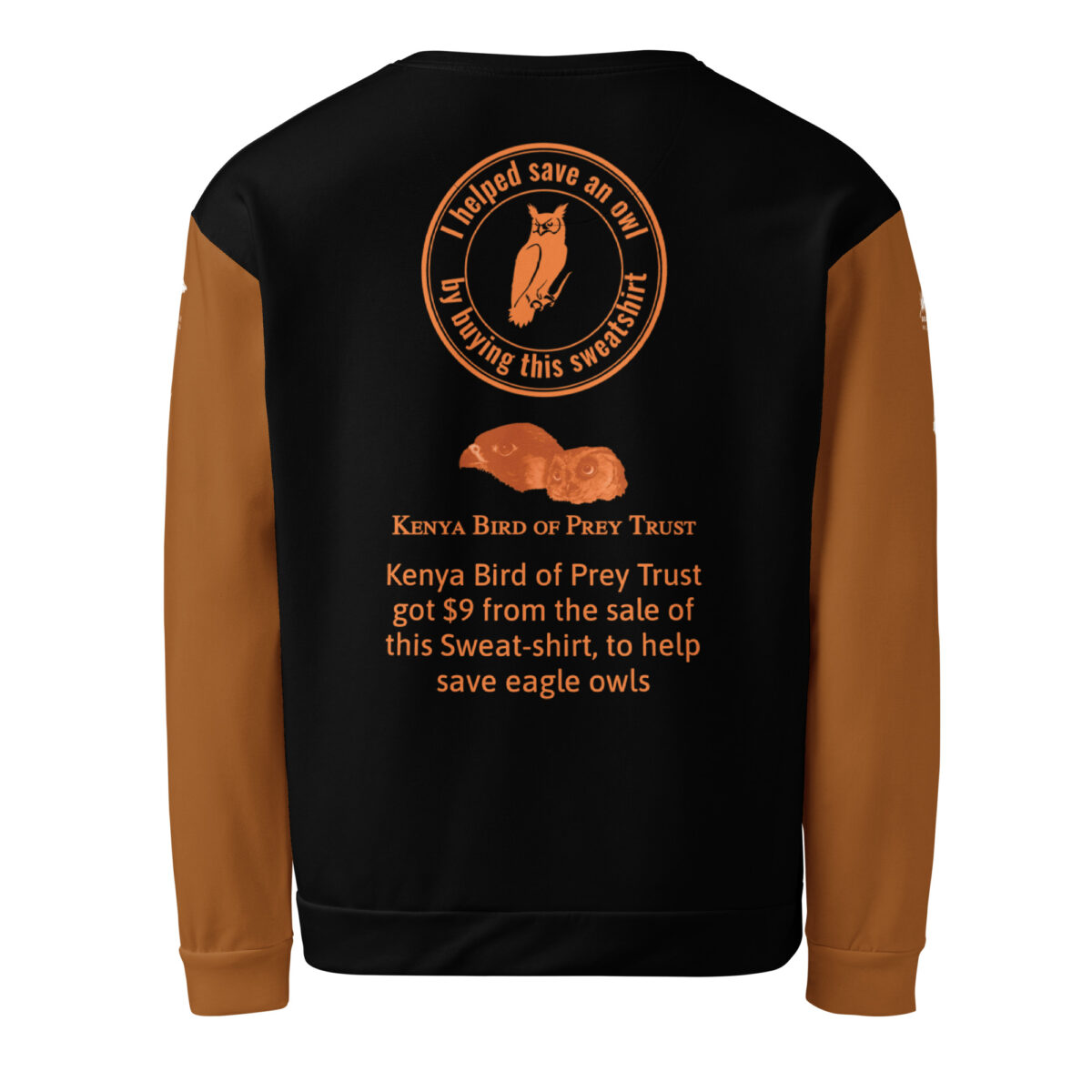 Unisex Sweatshirt, Mackinder's eagle owl - Image 7