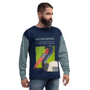 Unisex Sweatshirt ,Save Lake Naivasha, Saddle-Billed Stork