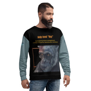 Unisex Sweatshirt, Roy, a chimp from Sweetwatrers
