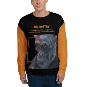 Unisex Sweatshirt, allover print, Roy, a chimp from Sweetwaters