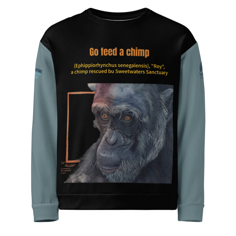 Unisex Sweatshirt, Go feed a chimp (Roy) - Image 2