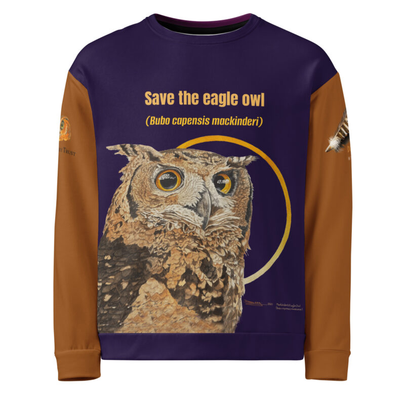Unisex Sweatshirt, Mackinder's eagle owl - Image 2