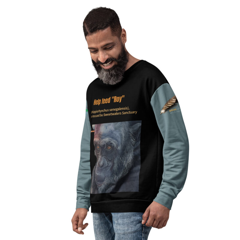 Unisex Sweatshirt, black withsage sleeves, Roy - Image 2