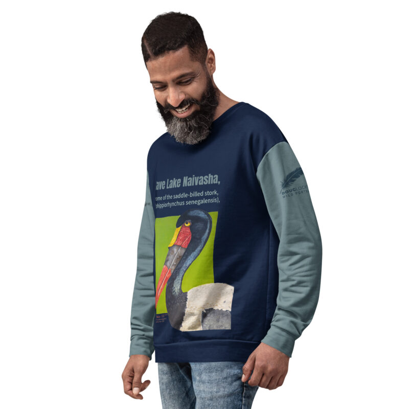Unisex Sweatshirt ,Save Lake Naivasha, Saddle-Billed Stork - Image 3