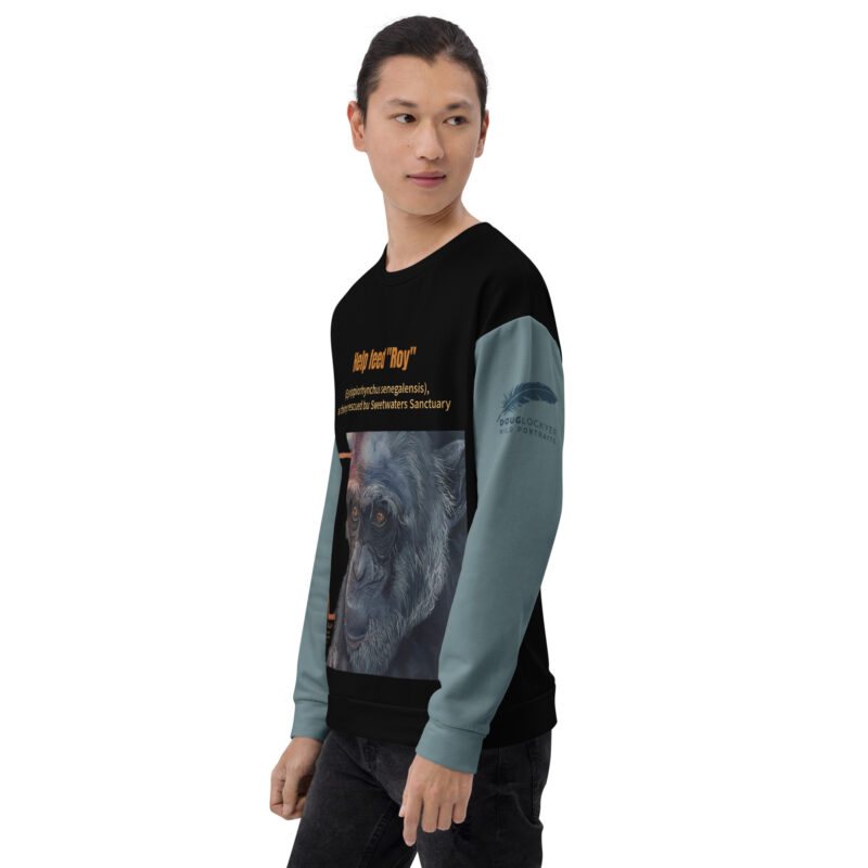 Unisex Sweatshirt, black withsage sleeves, Roy - Image 6
