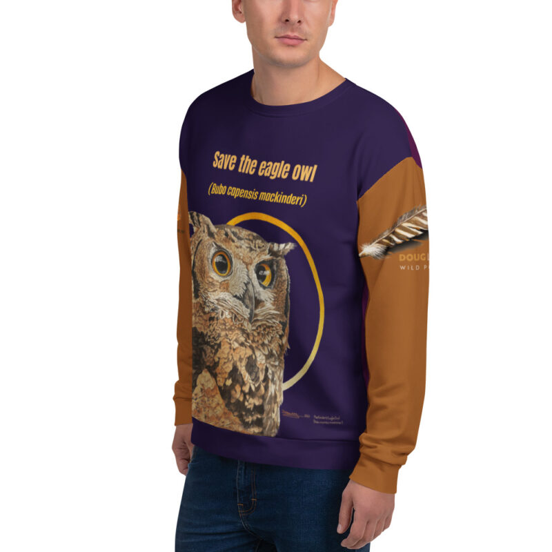 Unisex Sweatshirt, Mackinder's eagle owl - Image 5