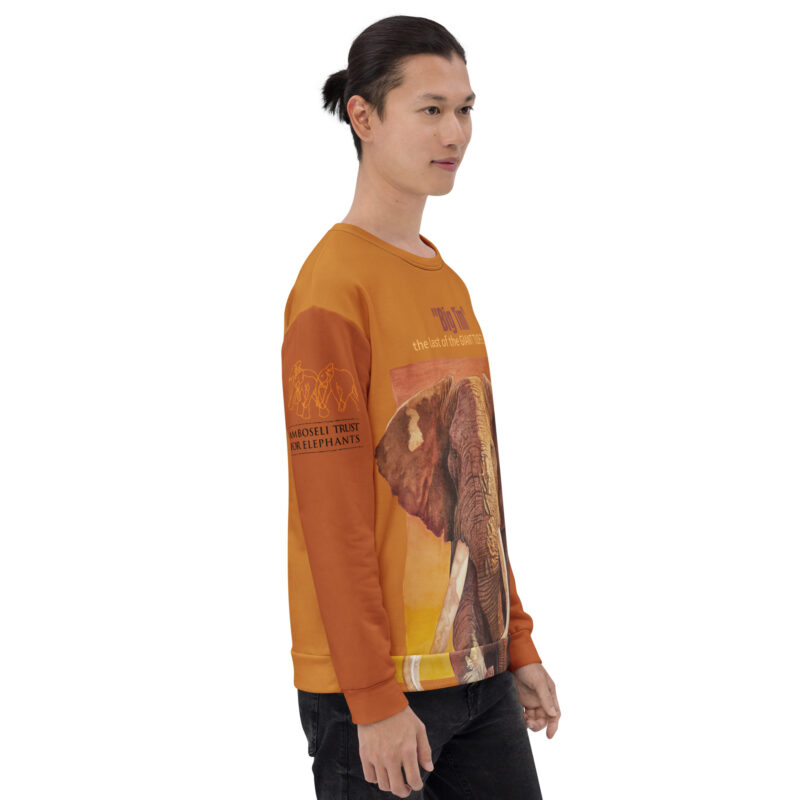 Unisex Sweatshirt, allover print, tan with brick sleeves, BIG Tim - Image 7