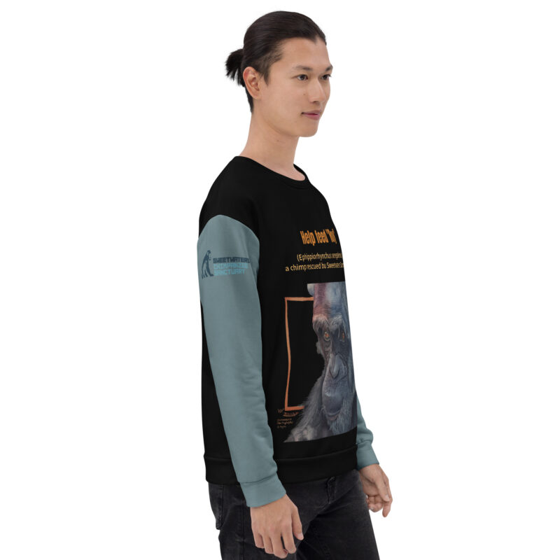 Unisex Sweatshirt, black withsage sleeves, Roy - Image 7
