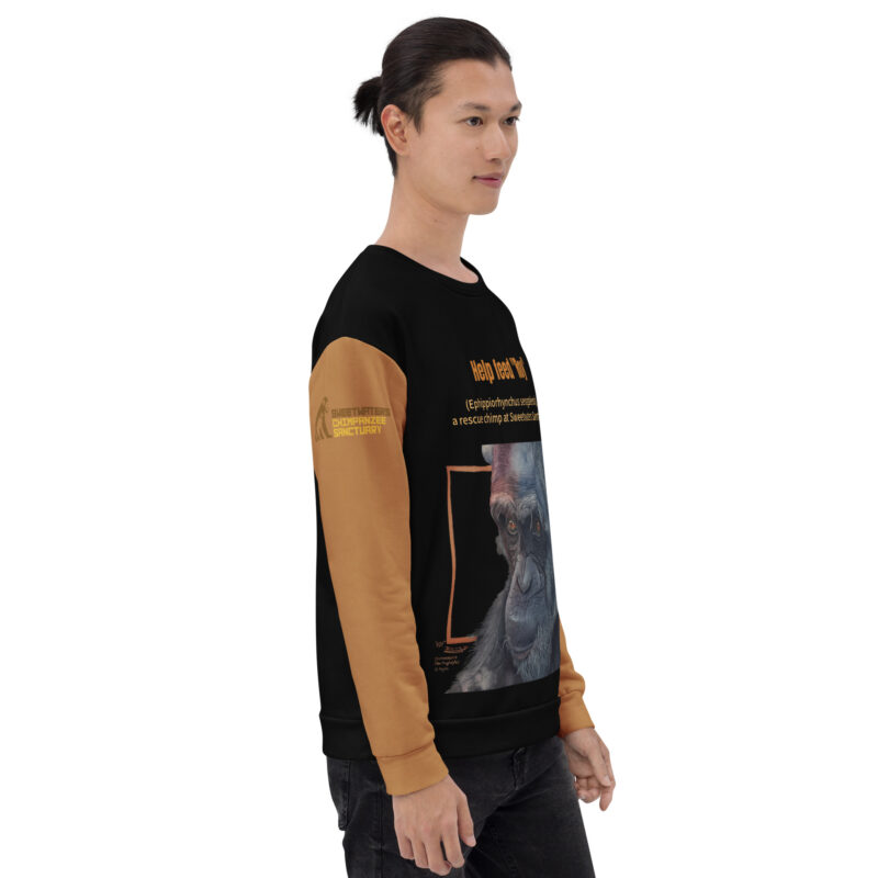 Unisex Sweatshirt, Roy, a chimp from Sweetwaters - Image 4