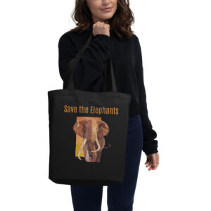 Eco Tote Bag, Save the elephants ("Tim"), (Loxodonta Africana)