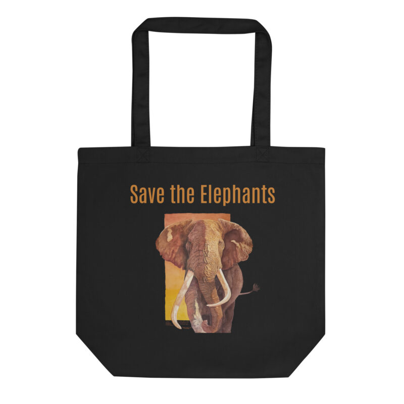 Eco Tote Bag, Save the elephants ("Tim"), (Loxodonta Africana) - Image 3