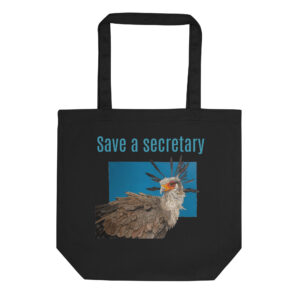 Eco Tote Bag, Save a secretary: "Moneypenny" the secretary bird, (Sagitarius serpentanius)