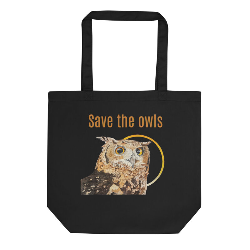 Eco Tote Bag, Save the owls: Mackinder's eagle owl, (Bubo capensis mackinderi) - Image 2