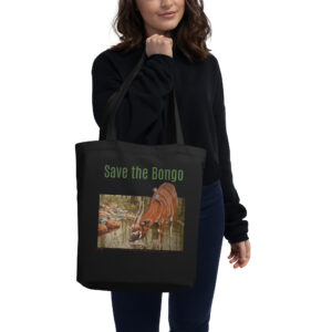 Eco Tote Bag, Save the bongo: mountain bongo, (Tragelaphus eurycerus isaaci)