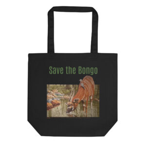 Eco Tote Bag, Save the bongo: mountain bongo, (Tragelaphus eurycerus isaaci)