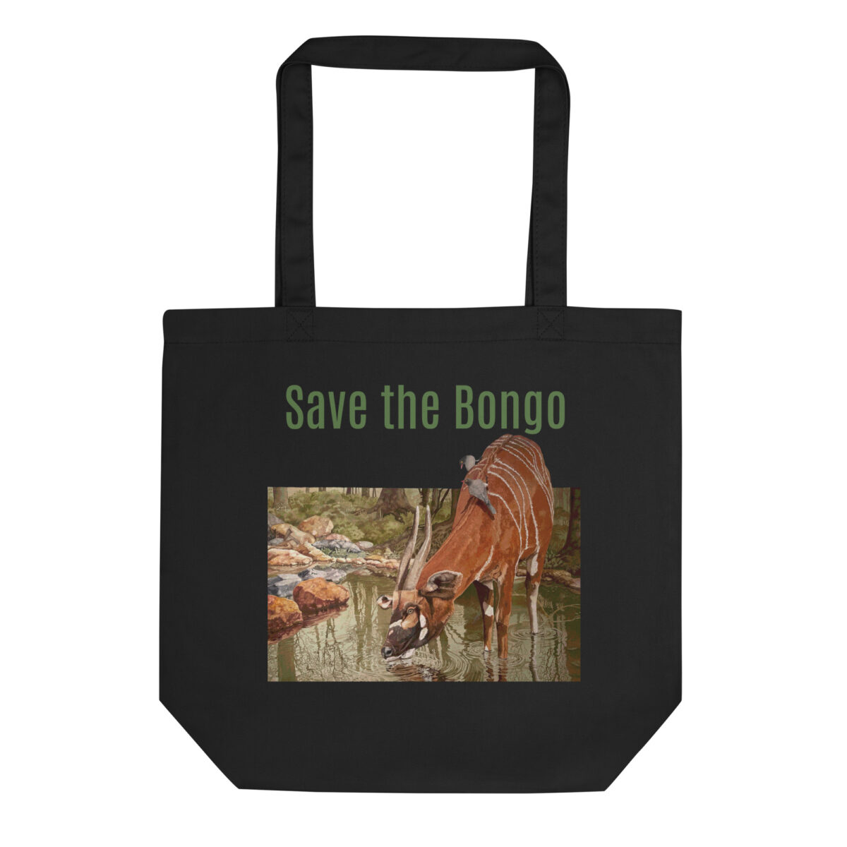 Eco Tote Bag, Save the bongo: mountain bongo, (Tragelaphus eurycerus isaaci) - Image 4