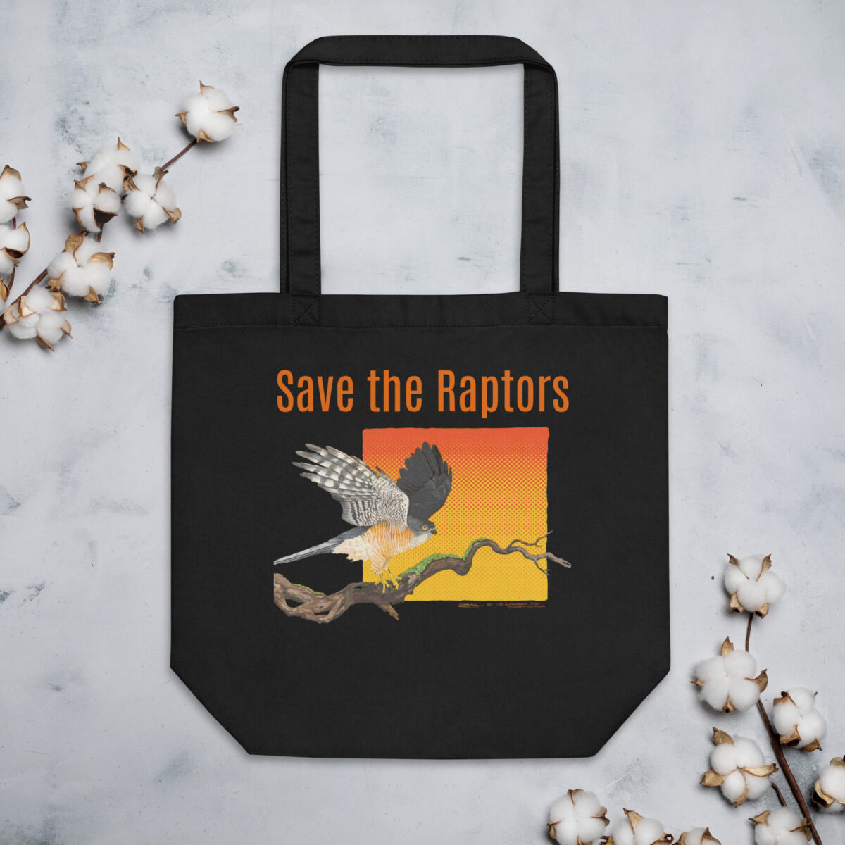 Eco Tote Bag, Save the raptors: "Saxx" the little sparrowhawk, (Accipiter minullus), - Image 4