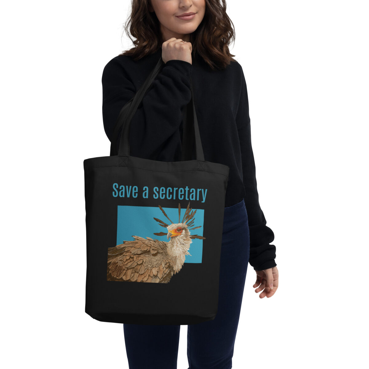 Eco Tote Bag, Save a secretary: "Moneypenny" the secretary bird, (Sagitarius serpentanius) - Image 3