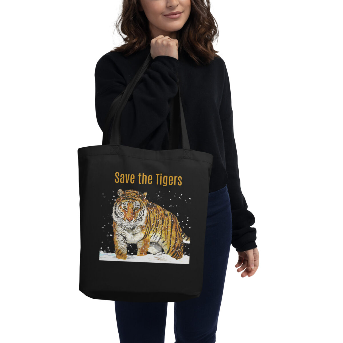 Eco Tote Bag, save the tiger - Image 3
