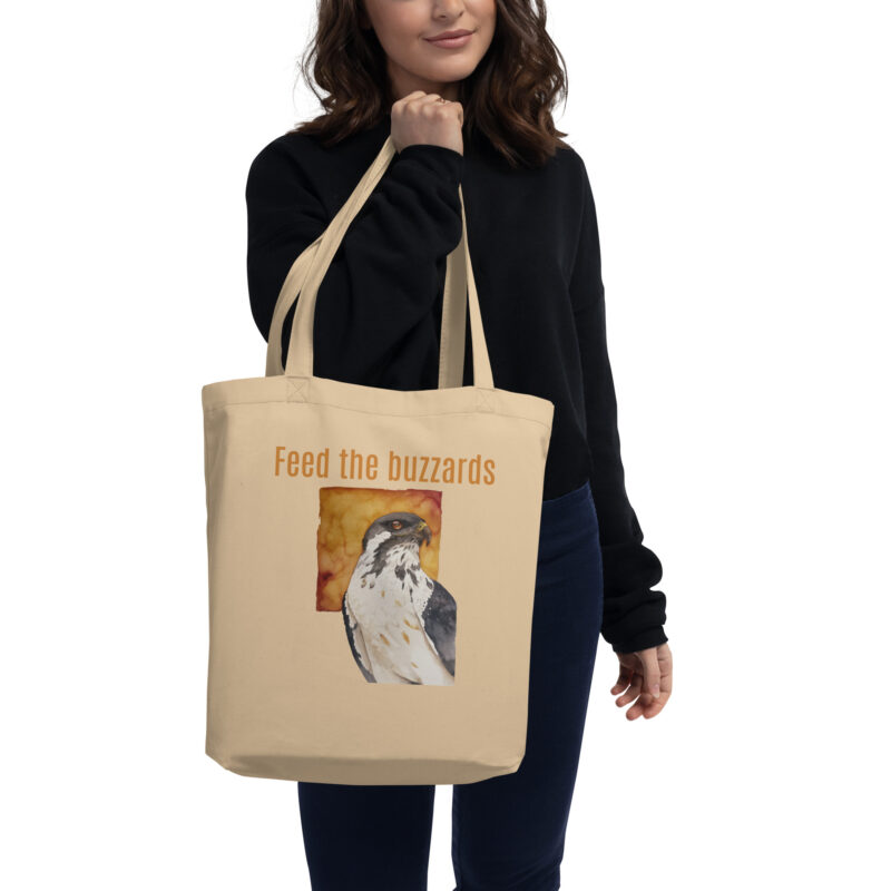 Eco Tote Bag, Feed the buzzards: "Gene"the augur byzzard, (Buteo augur) - Image 4