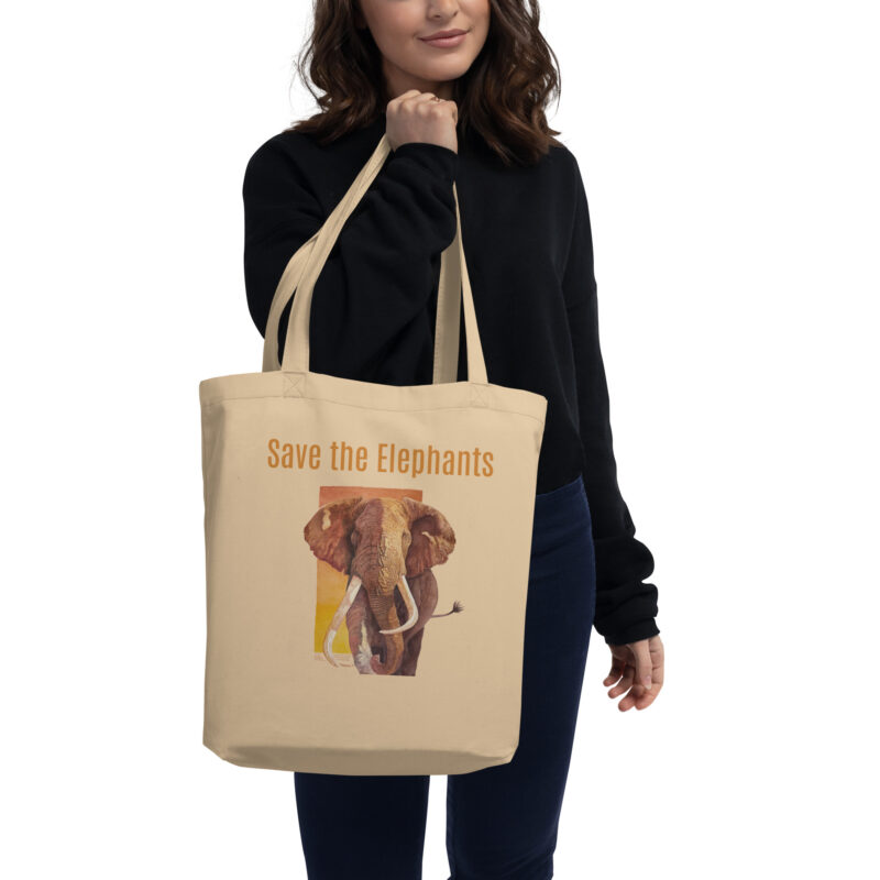 Eco Tote Bag, Save the elephants ("Tim"), (Loxodonta Africana) - Image 4
