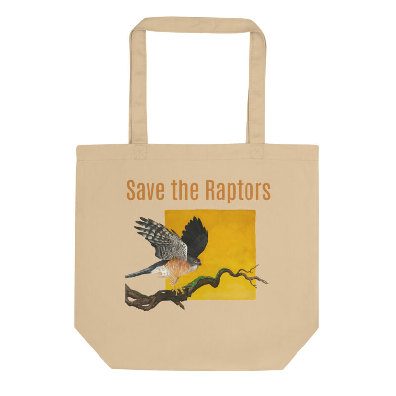 Eco Tote Bag, Save the raptors: "Saxx" the little sparrowhawk, (Accipiter minullus), - Image 3