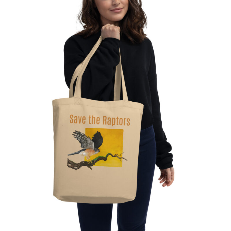 Eco Tote Bag, Save the raptors: "Saxx" the little sparrowhawk, (Accipiter minullus), - Image 4