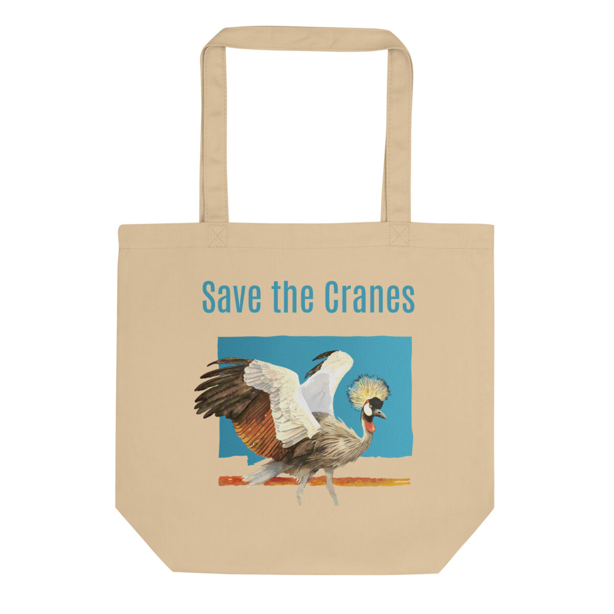 Eco Tote Bag, Save the cranes: grey crowned crane, (Balearica regulorum) - Image 5