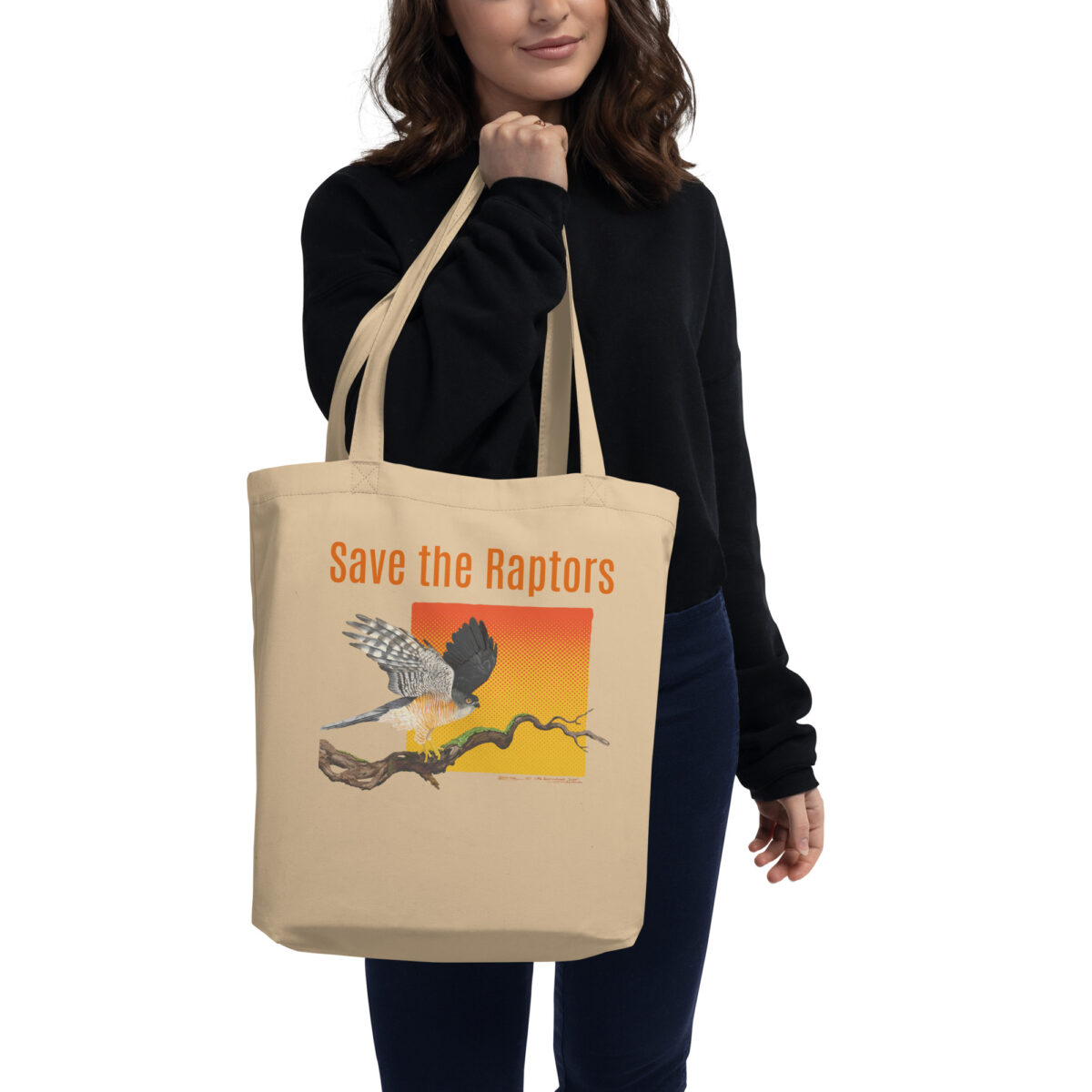 Eco Tote Bag, Save the raptors: "Saxx" the little sparrowhawk, (Accipiter minullus), - Image 6