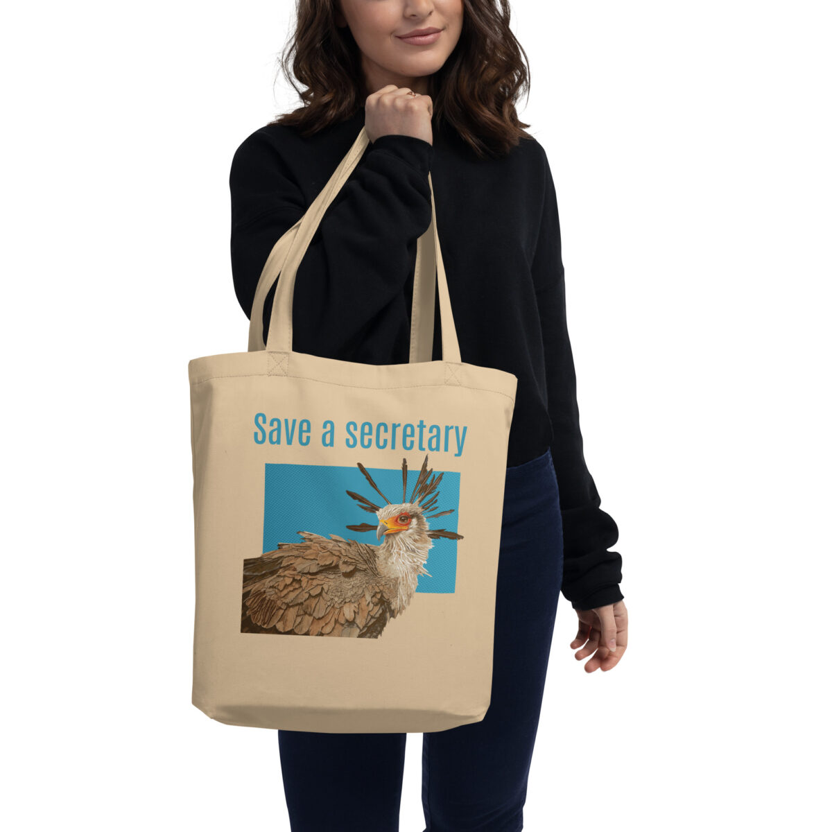 Eco Tote Bag, Save a secretary: "Moneypenny" the secretary bird, (Sagitarius serpentanius) - Image 6