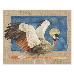 Jigsaw puzzle, grey-crowned crane