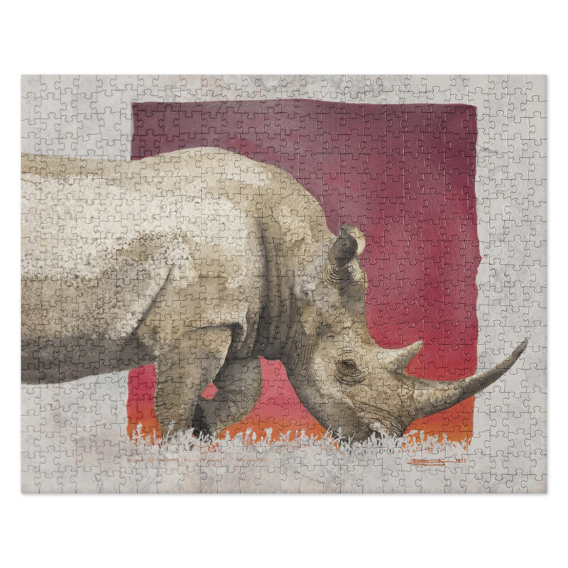 Jigsaw puzzle, black rhino, Ol Pejeta - Image 2