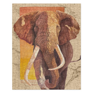 Jigsaw puzzle, "Tim", one of the last of the giant tuskers