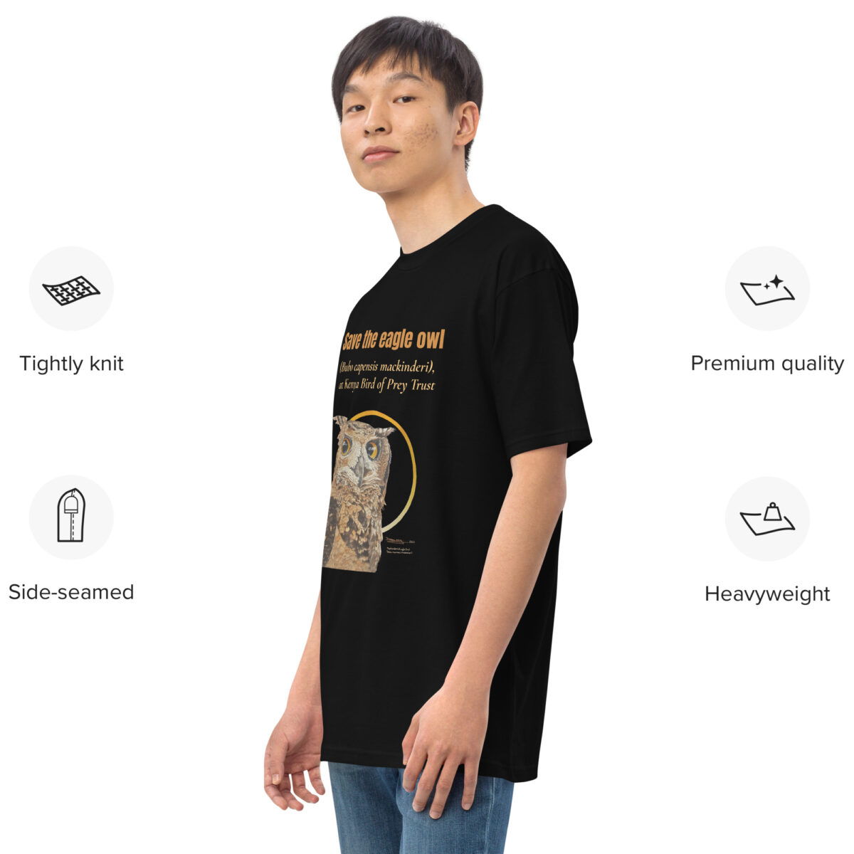 Men’s premium heavyweight tee, Eagle Owl - Image 35