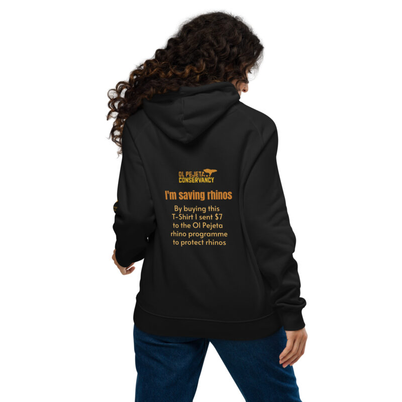 Unisex eco raglan hoodie, Save the rhinos - Image 3