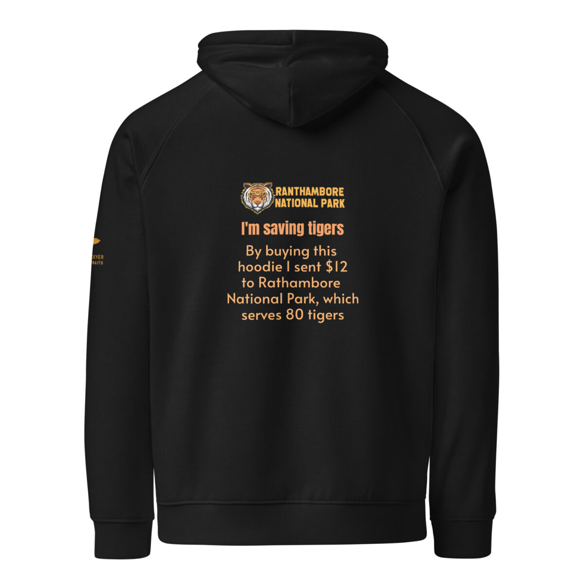 Unisex eco raglan hoodie, bengal tiger - Image 2
